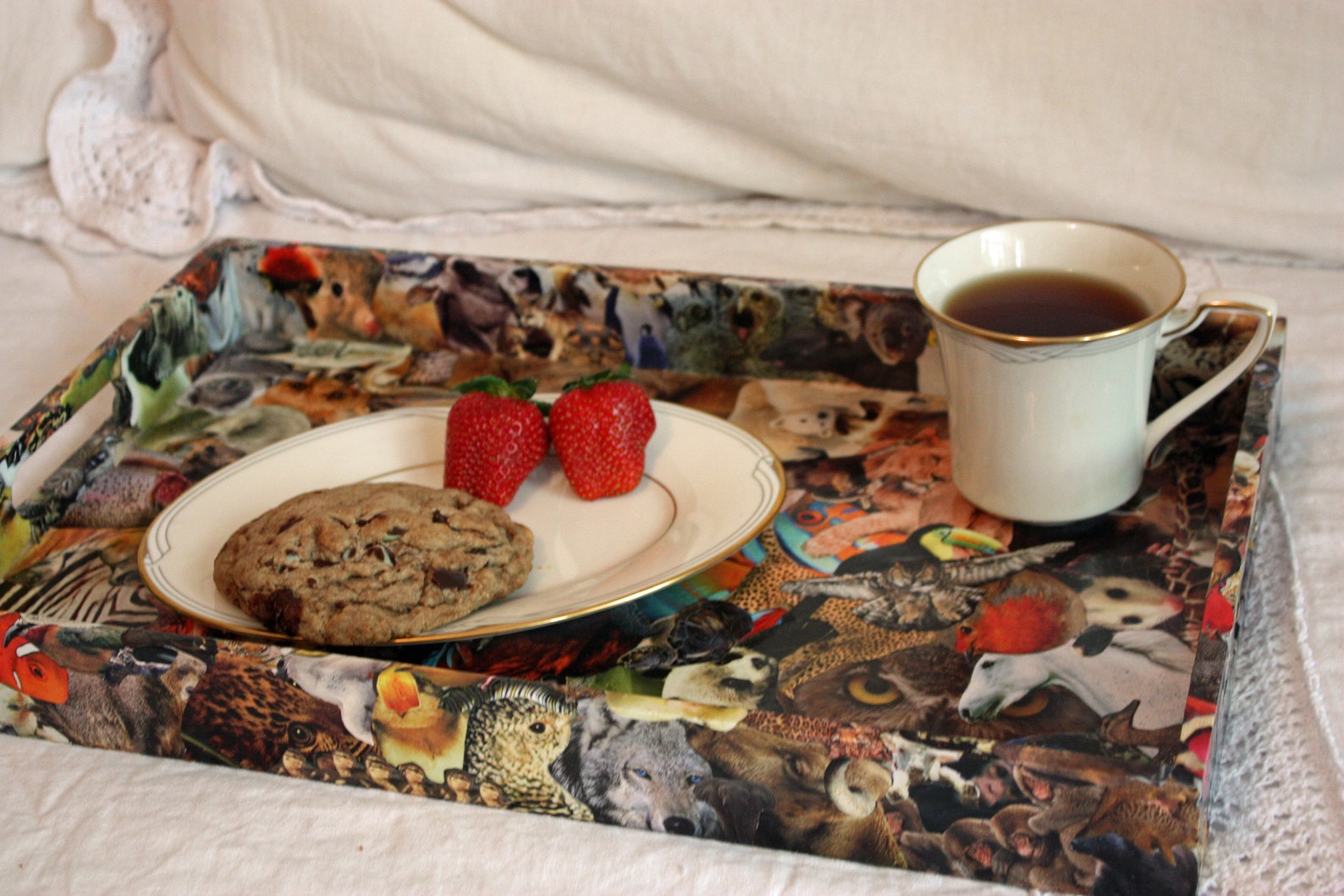 Decorative Decoupage Tray with an Animal Theme Etsy