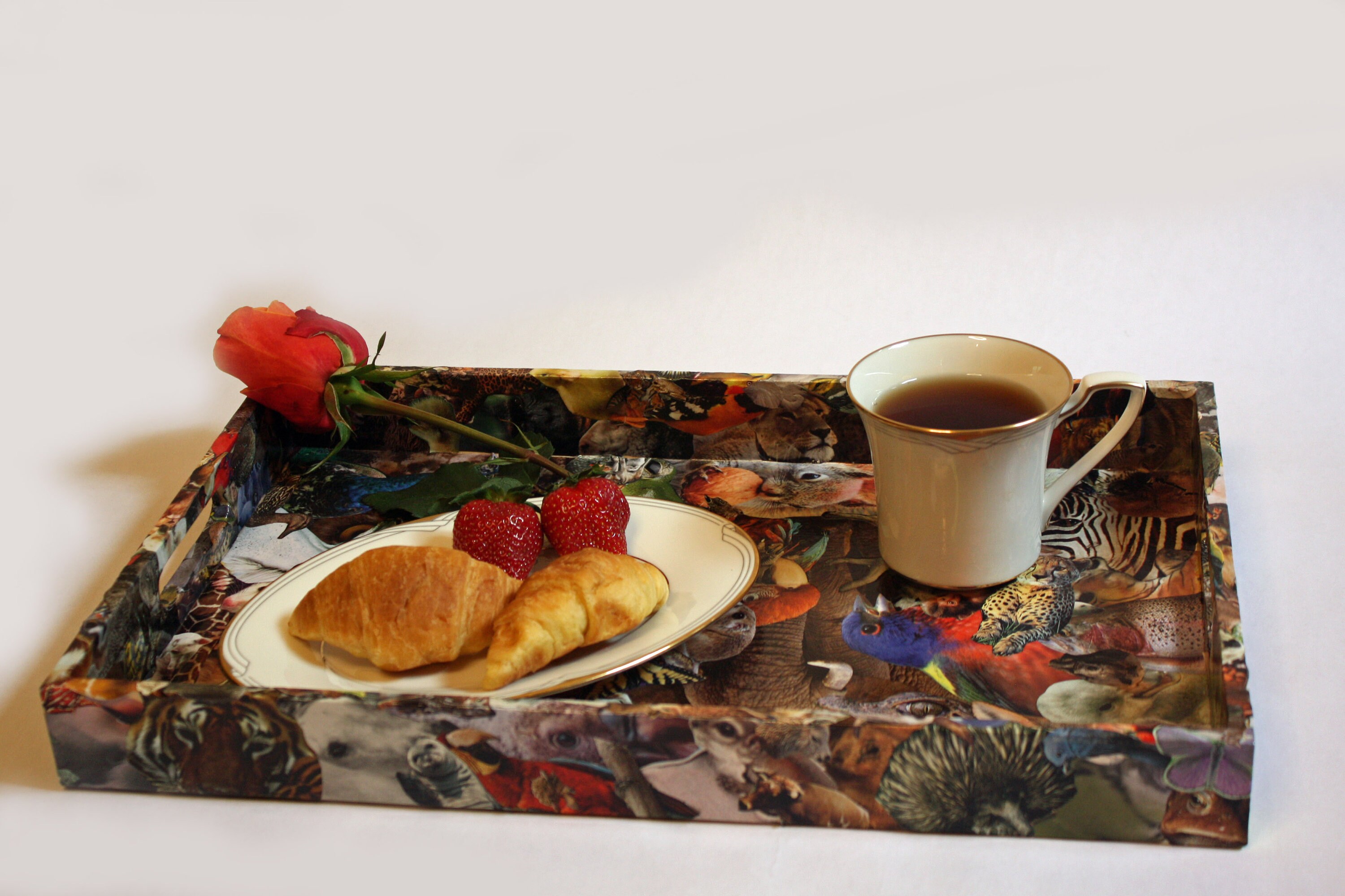 Decorative Decoupage Tray with an Animal Theme Etsy