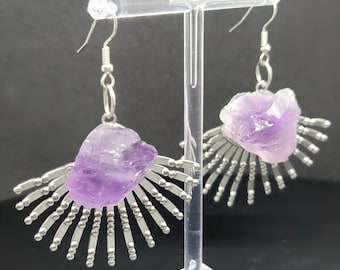 Ray of Amethyst Earrings
