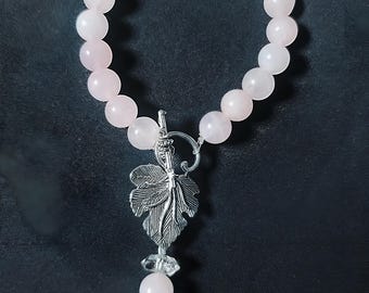 Rose Quartz and Herkimer Dimond Bracelet
