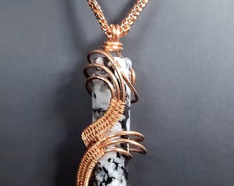 Moonstone Tower Copper Pendant and Chain
