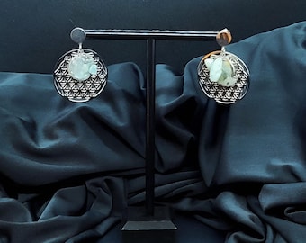 Tree of Life Aquamarine Earrings