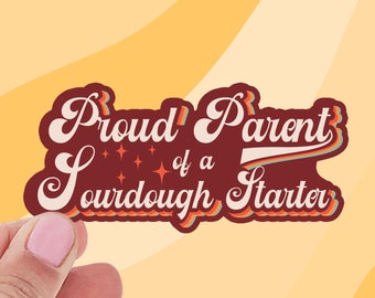 Retro Sourdough Starter Sticker: Proud Baker Vinyl Decal