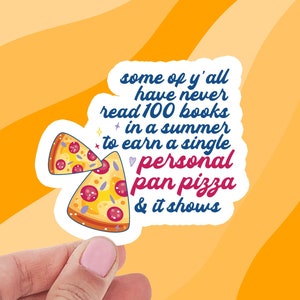 Eighties Personal Pan Pizza Sticker for Readers - 80s Kids Sticker - Nostalgia Sticker
