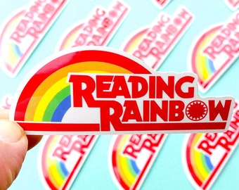 Reading Rainbow Sticker Eighties Vintage Logo Sticker for Book Lovers Book Club Book Sticker Book Decal