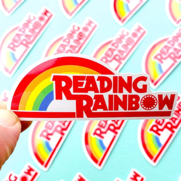 Reading Rainbow Sticker Eighties Vintage Logo Sticker for Book Lovers Book Club Book Sticker Book Decal