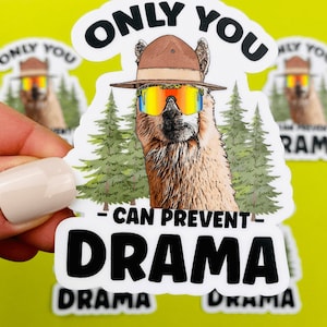 Llama Drama Sticker Only You Can Prevent Drama Sticker for Office Politics Sticker for School No Llama Drama Stickers