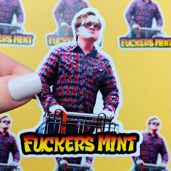 Trailer Park Boys Bubbles Sticker | Officially Licensed Bubbles Fuckers Mint Sticker | Trailer Park Boys Bubbles With A Grocery Cart