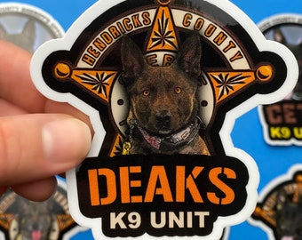 Custom K9 Unit Vinyl Sticker: Police Dog, Law Enforcement, Handler - 4 inch