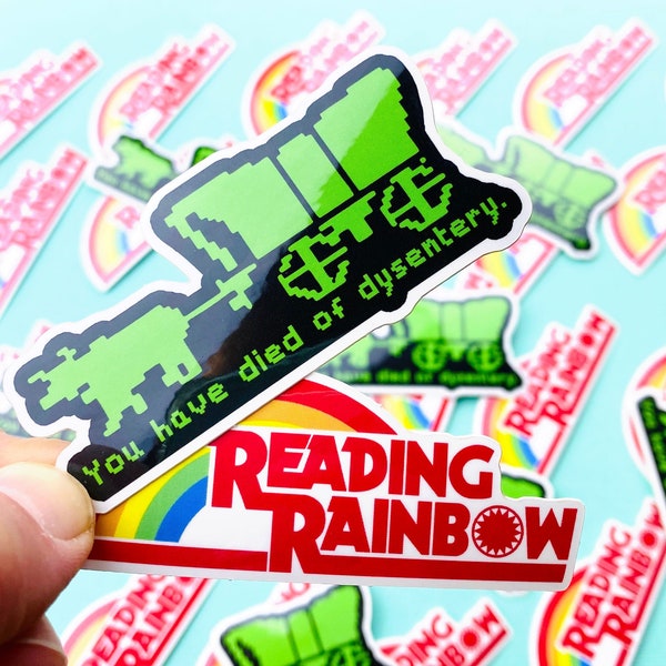 Eighties Kids Sticker Pack Reading Rainbow Sticker Oregon Trail Sticker Combo Pack of designs from the 1980s