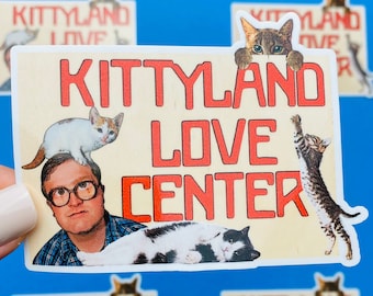 Trailer Park Boys Kittyland Love Center Sticker - Bubbles Funny Cat Decal