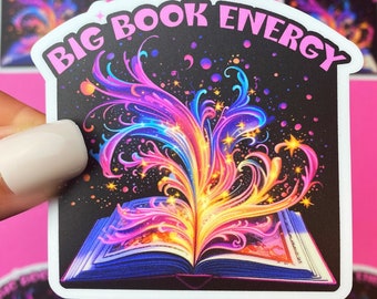 Big Book Energy Sticker: Waterproof Vinyl Reading Decal