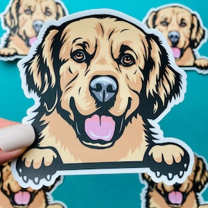 Golden Retriever Sticker: Abstract Dog Decal for Car, Laptop