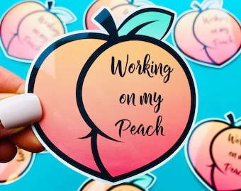 Peach Butt Gym Sticker: Waterproof Workout Motivation