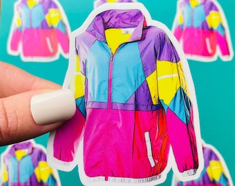 90s Windbreaker Sticker: Waterproof Vinyl Nineties Fashion
