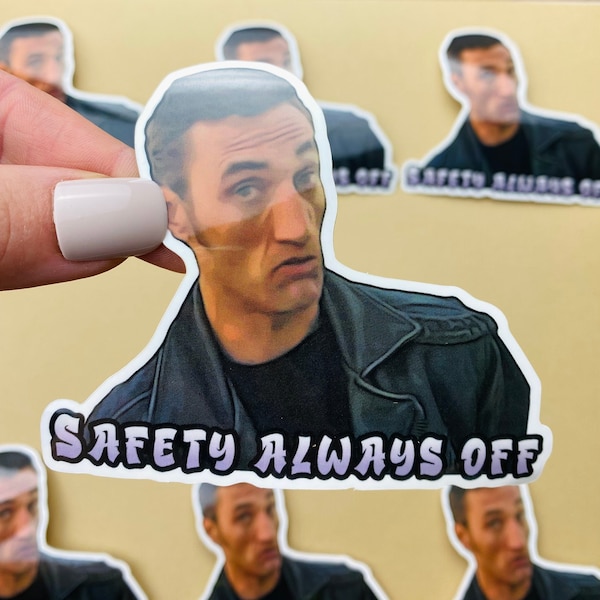 Trailer Park Boys Cyrus Sticker | Officially Licensed Trailer Park Boys Sticker | Cyrus Sticker Trailer Park Boys Merch | Safety Always Off