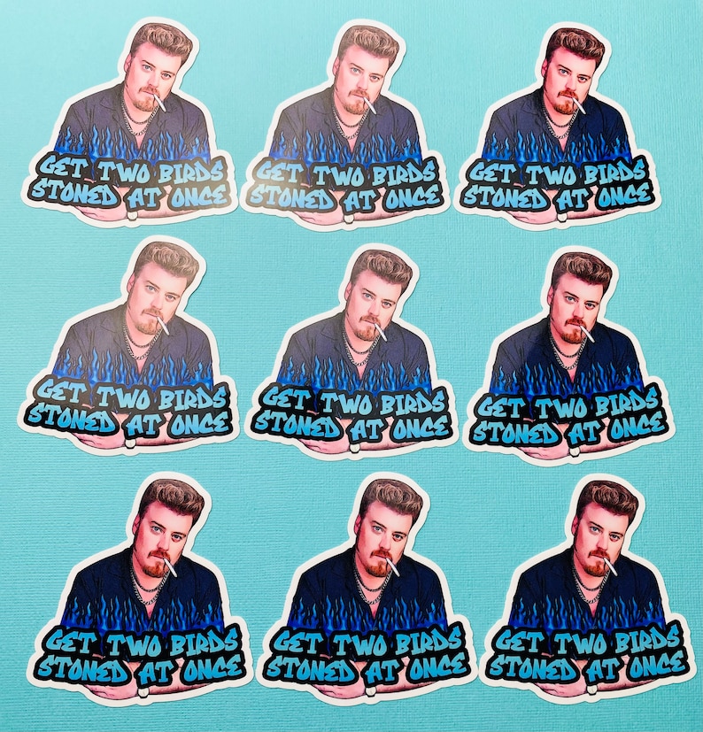 Trailer Park Boys Ricky Sticker | Get Two Birds Stoned At Once | Officially Licensed Trailer Park Boys Sticker | image 2
