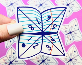 90s Cootie Catcher Sticker: Fortune Teller Game