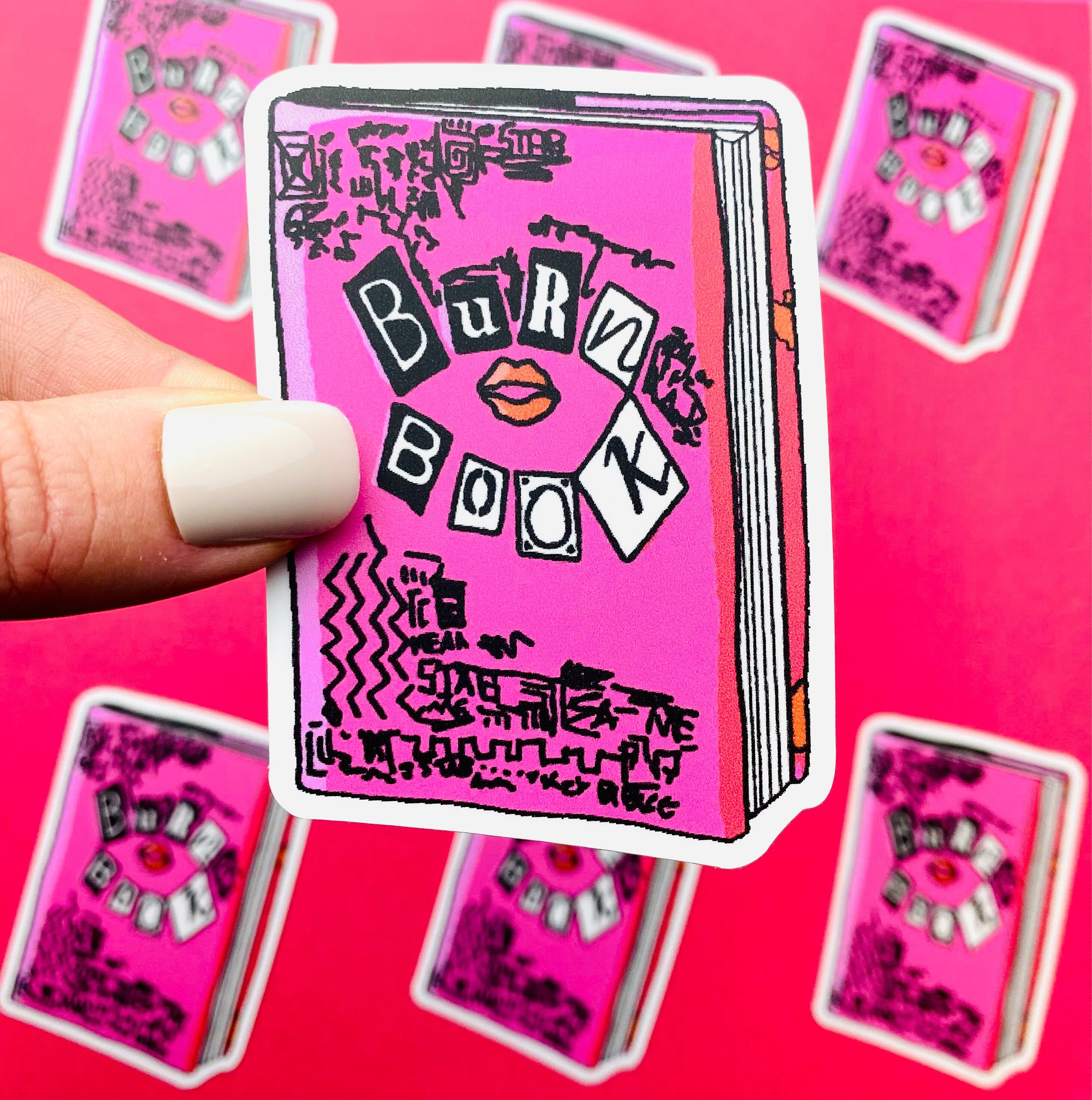 Burn Book Sticker: Y2K Hot Pink Waterproof Vinyl Sticker - Etsy