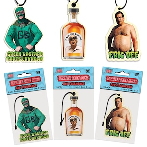 トレーラーパークボーイズ エアフレッシュナー 3個パック – ランディ「FRIG OFF」、ミスター・レイヒー「I Am the Liquor」、グリーン・バスタード「Parts Unknown」 – ファニー・カー・フレッシュ