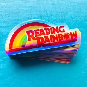 Reading Rainbow HOLOGRAPHIC Sticker Eighties Vintage Logo Sticker for Book Lovers Book Club Book Sticker Book Decal