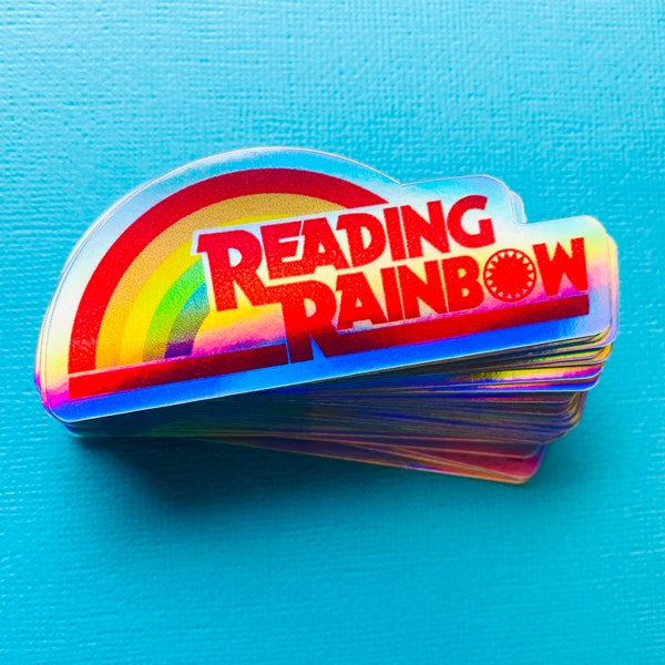 Reading Rainbow HOLOGRAPHIC Sticker Eighties Vintage Logo Sticker for Book Lovers Book Club Book Sticker Book Decal