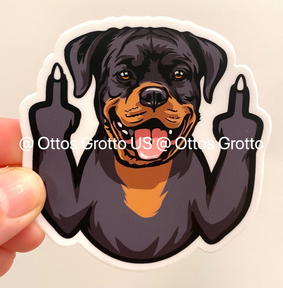 Rottweiler on top board sticker
