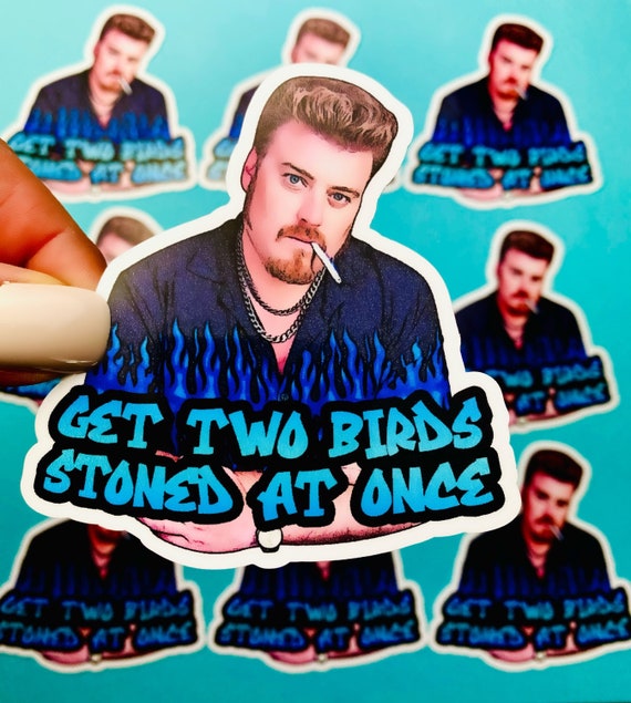 Trailer Park Boys Ricky Sticker | Get Two Birds Stoned At Once | Officially Licensed Trailer Park Boys Sticker |
