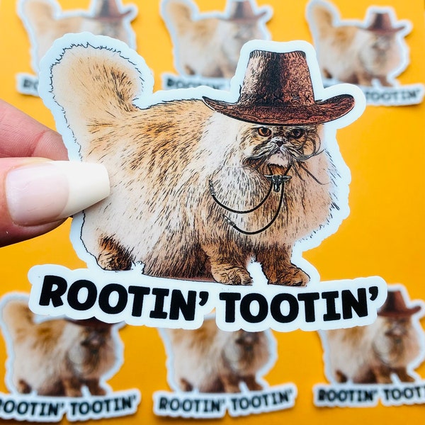 Rootin' Tootin' Cowboy Cat Sticker for Country Living Cat Cowboy Hat Sticker Country Kitty Decal Funny Country Sticker