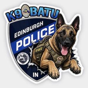 Custom K9 Unit Vinyl Sticker: Police Dog, Law Enforcement, Handler - 4 inch