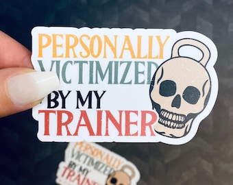 Funny Personal Trainer Sticker: Skull Kettlebell - Gym Motivation