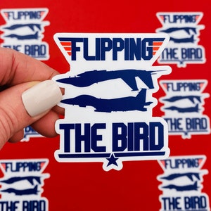 Funny Aviation Sticker - Flipping the Bird Sticker for Pilots, Jet, Aviator, Military Pilot, Air Force