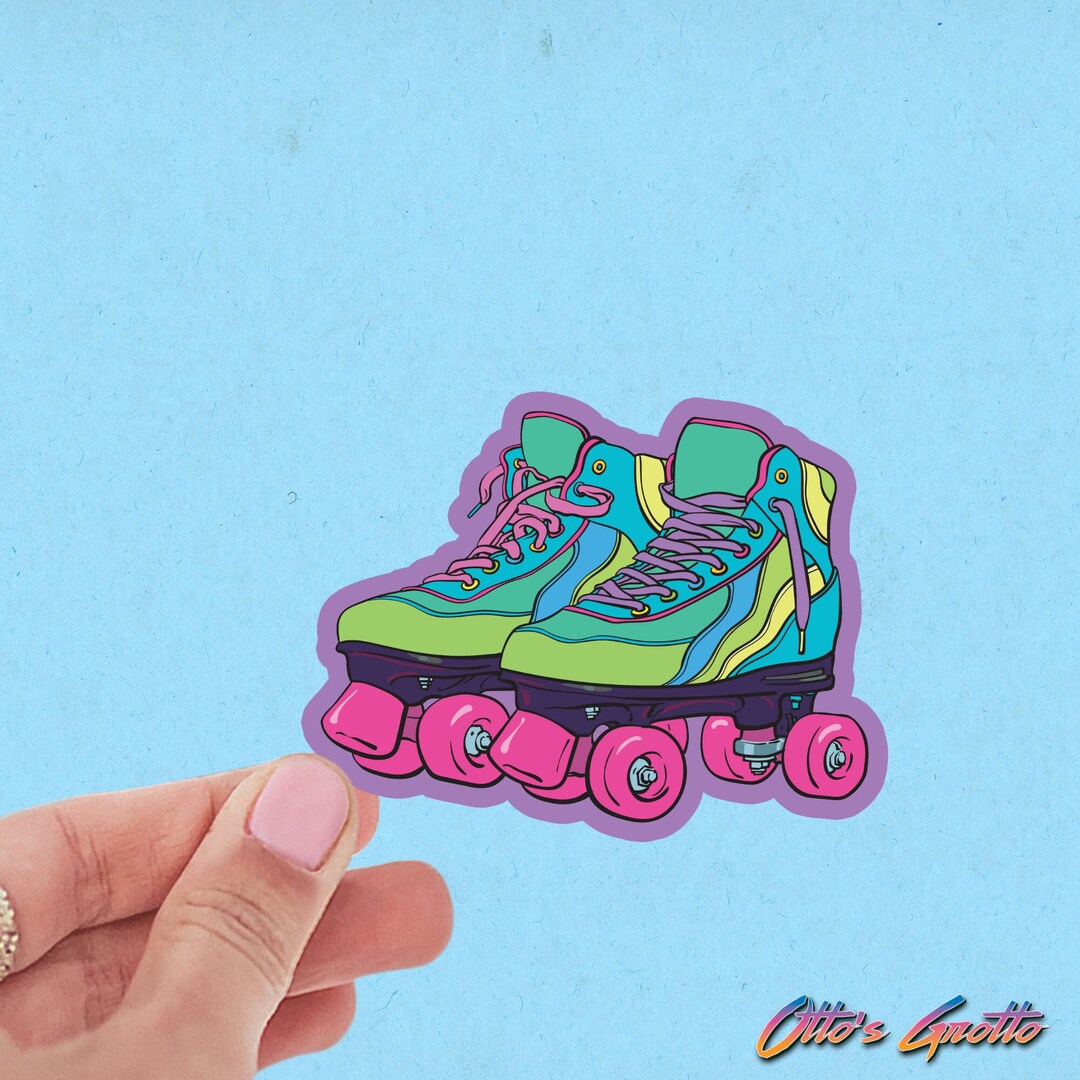 90s Roller Skate Sticker, Funny Stickers, Stickers for Laptop, Stickers