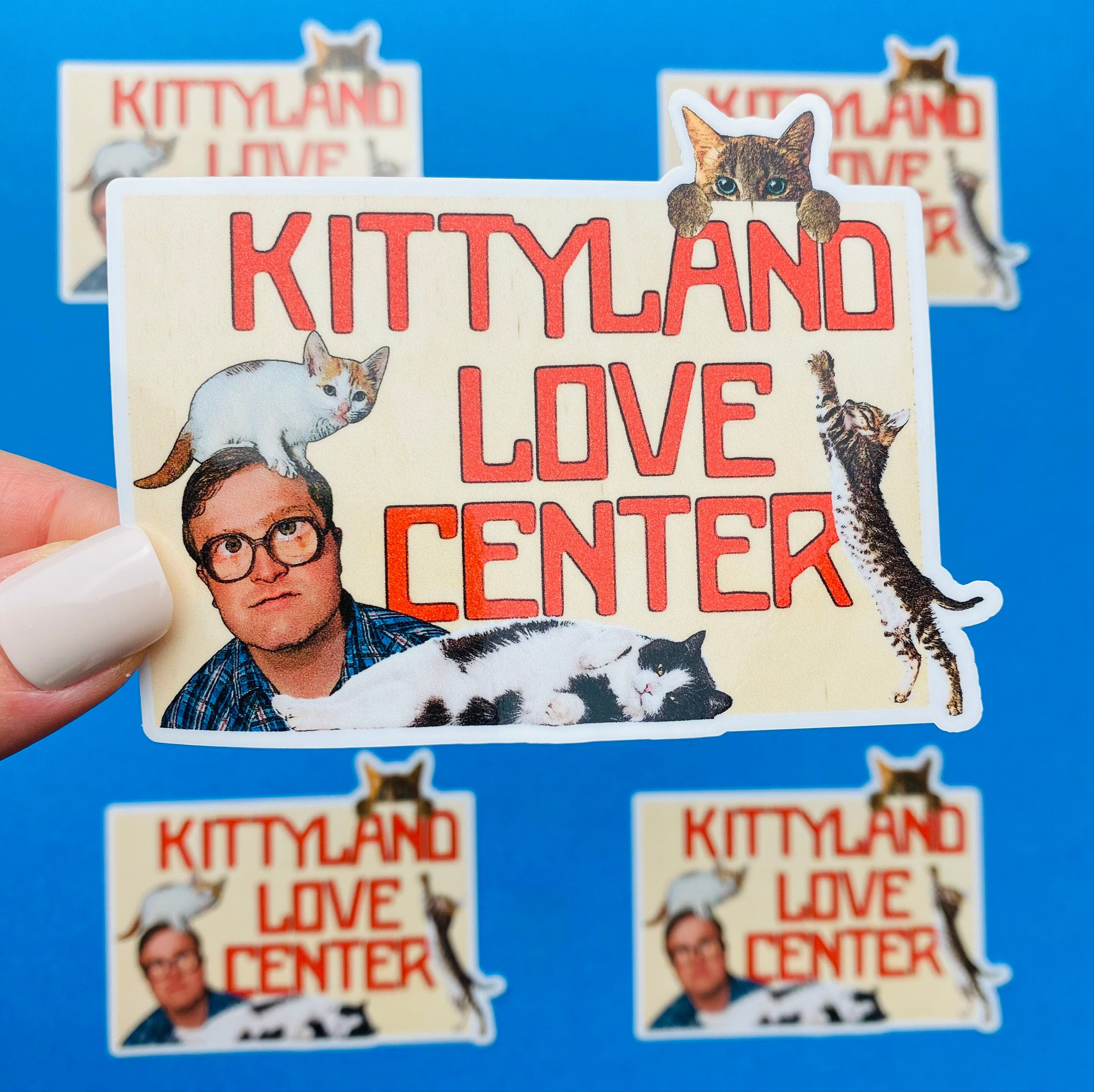 Trailer Park Boys Kittyland Love Center Sticker - Bubbles Funny Cat Decal