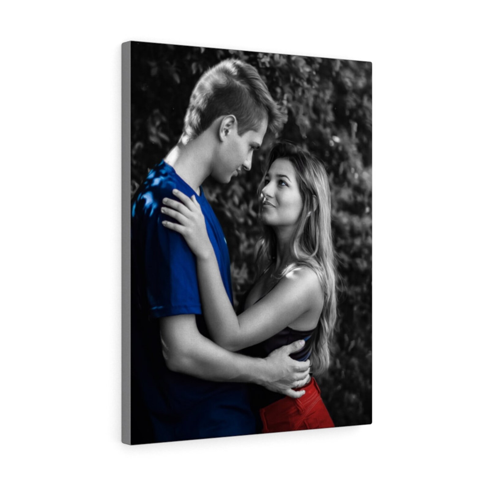 Couples Gift Canvas on Printing Wall Art Customized Portrait Etsy