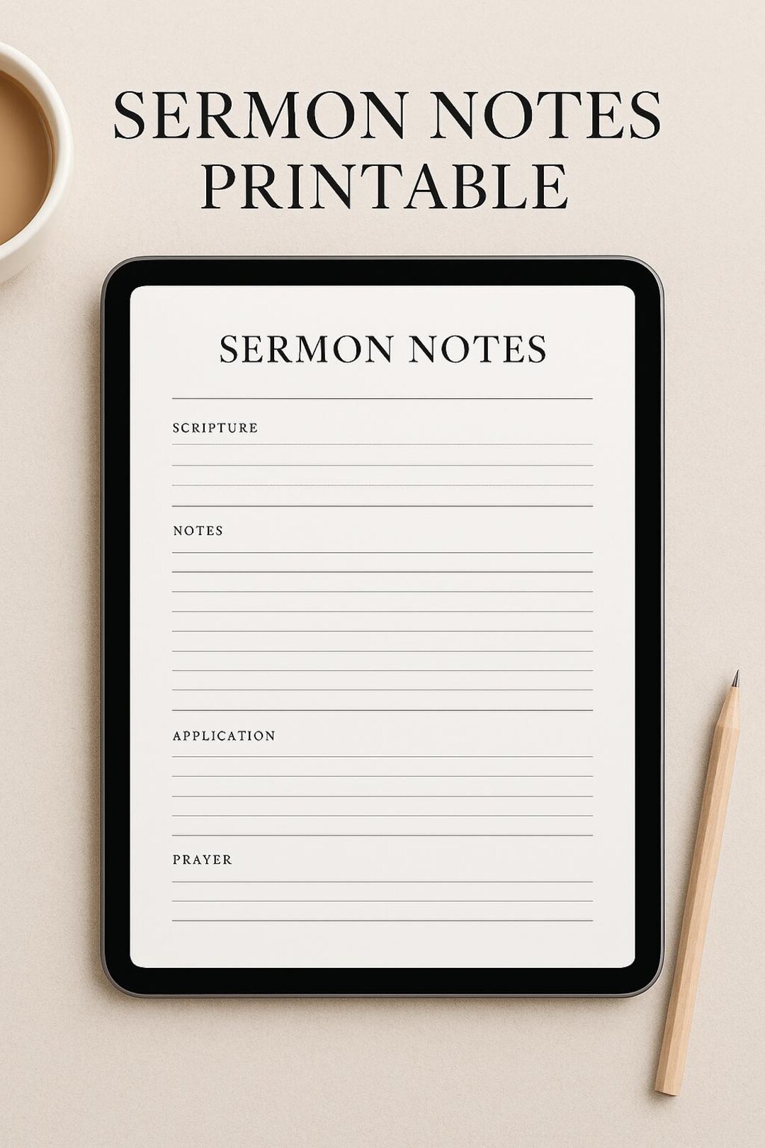 Sermon Notes Printable Christian Journal Template Bible Study Notes ...