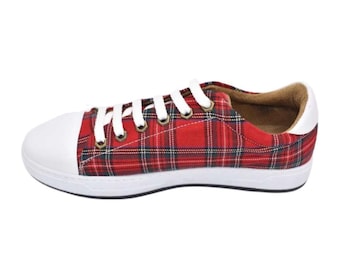 Vintage Tartan sneakers for women trainers outdoor fashion shoes comfy women's sneakers
