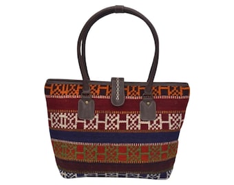 Große Tote Bag Handtasche handgemacht Kilim Tasche 100% Wolle freie Lieferung überall wo