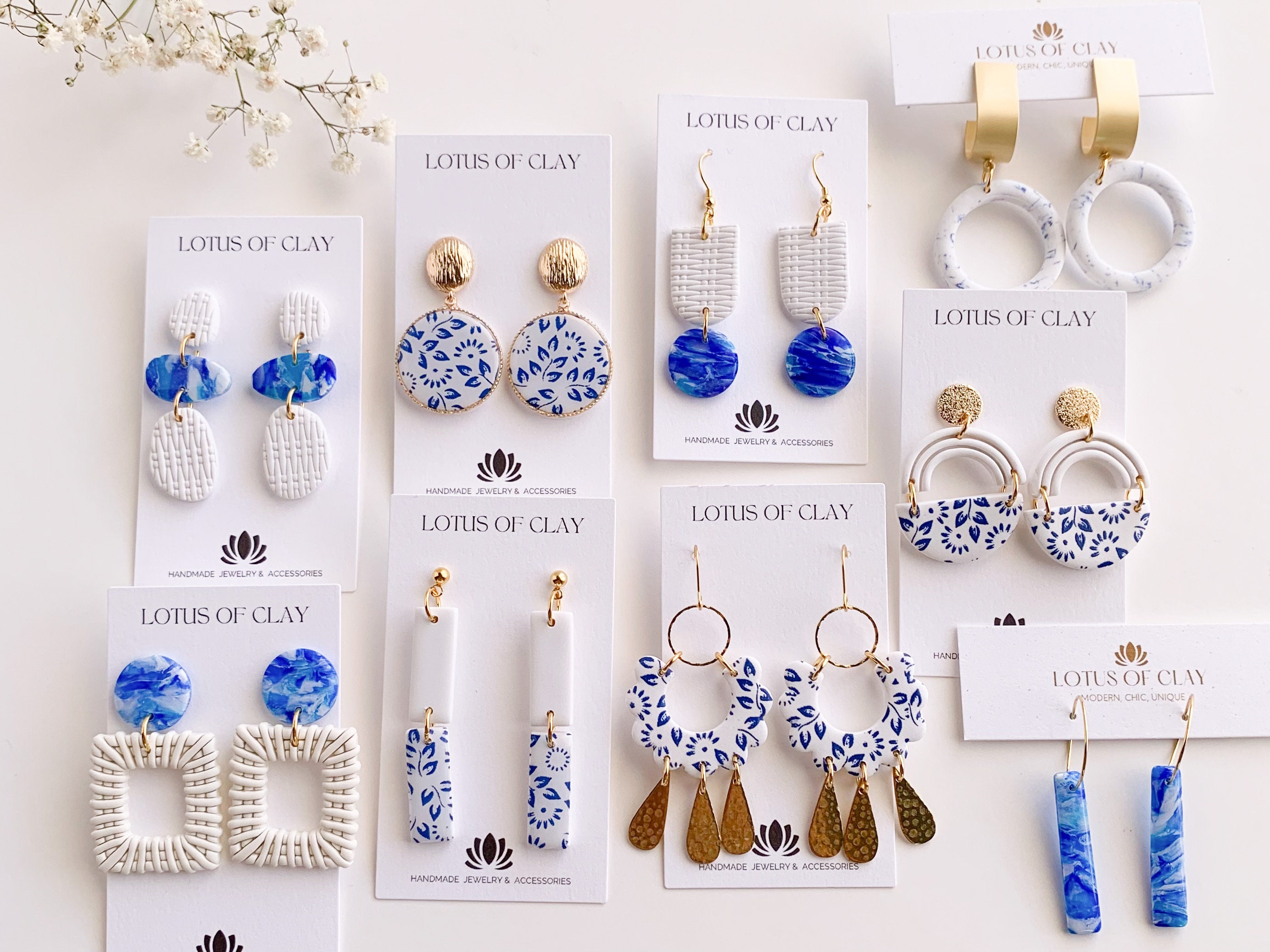 Summer white earrings best sale
