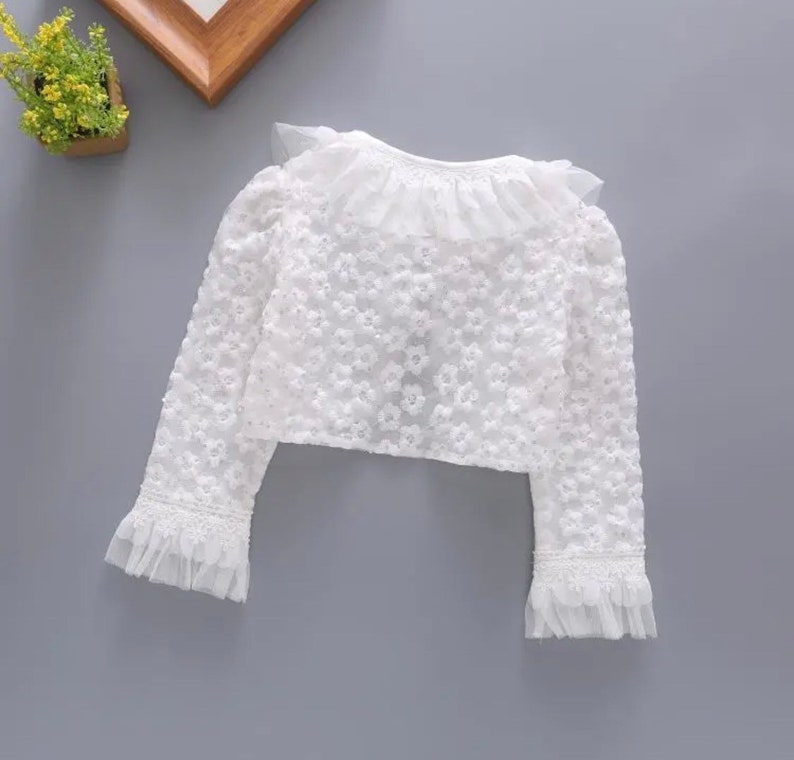 Girls Bolero White Shrug Wedding Flower Girl Bolero Jacket Etsy