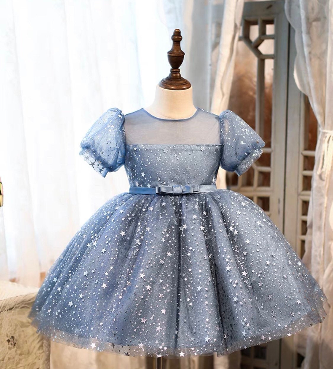 Girls Blue Dress 1st Birthday Dress Toddler Dress Girls - Etsy UK