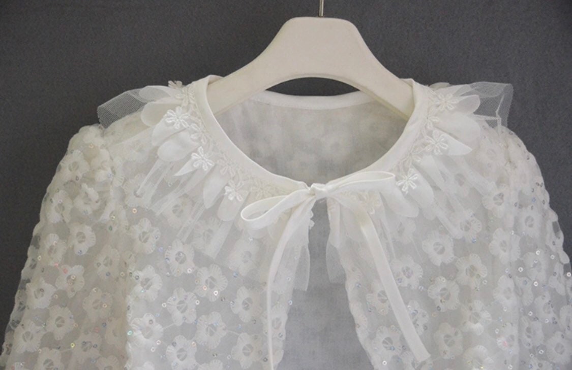 Girls Bolero White Shrug Wedding Flower Girl Bolero Jacket Etsy UK