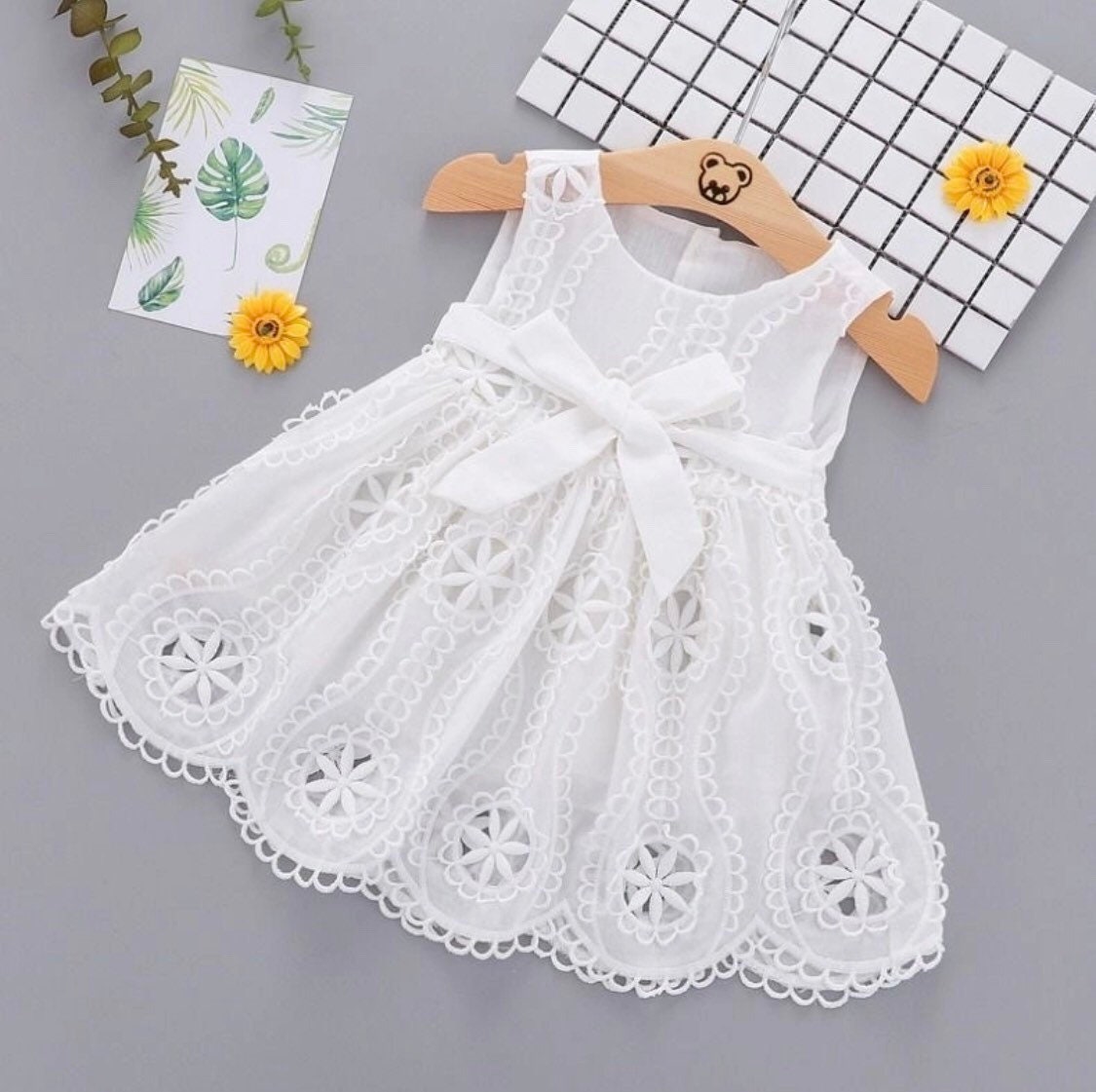 Baby toddler dress white cotton dress summer embroidered Etsy