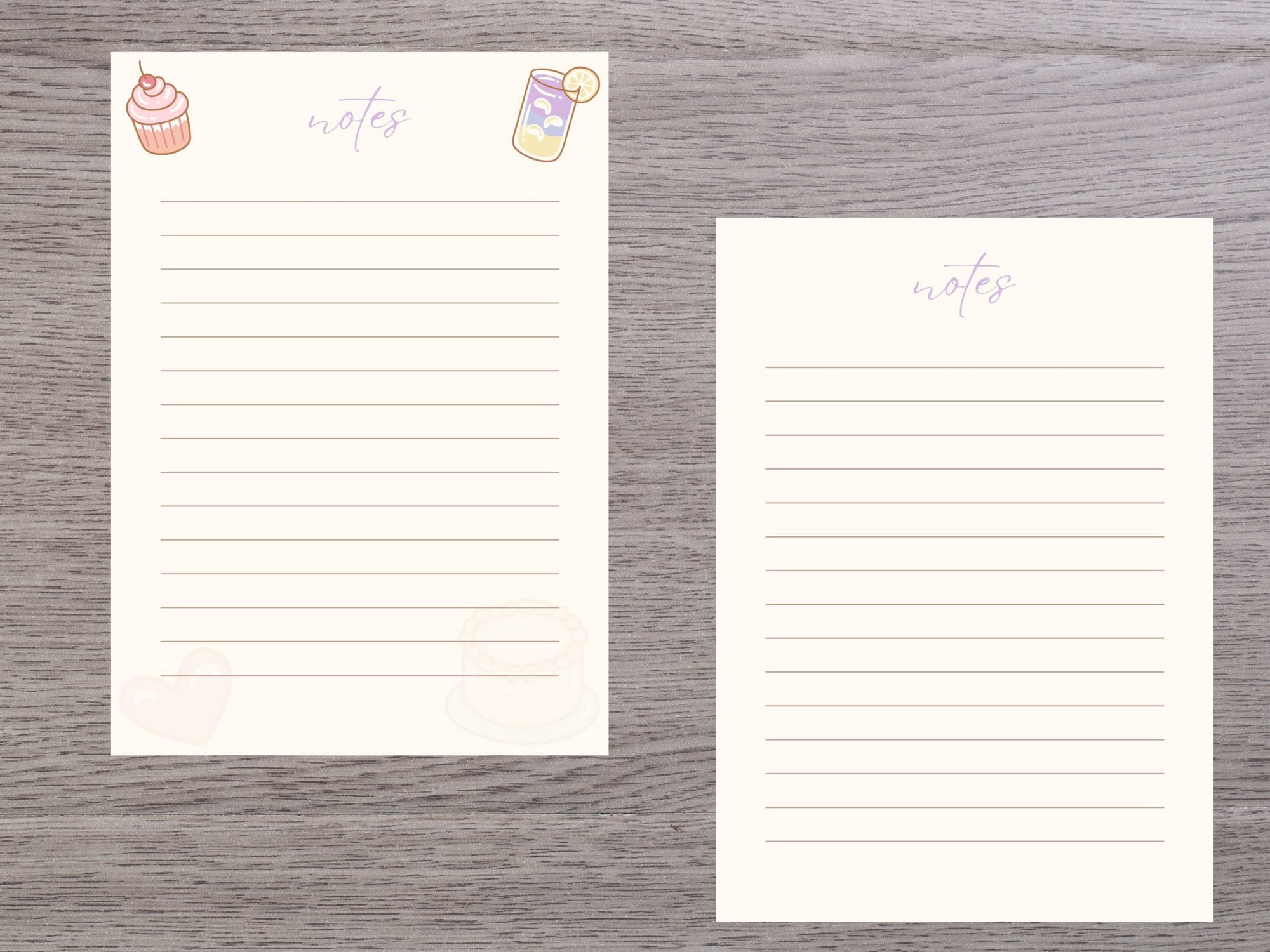 Printable Lined Paper Kawaii Pastel Writing Paper Printable Etsy