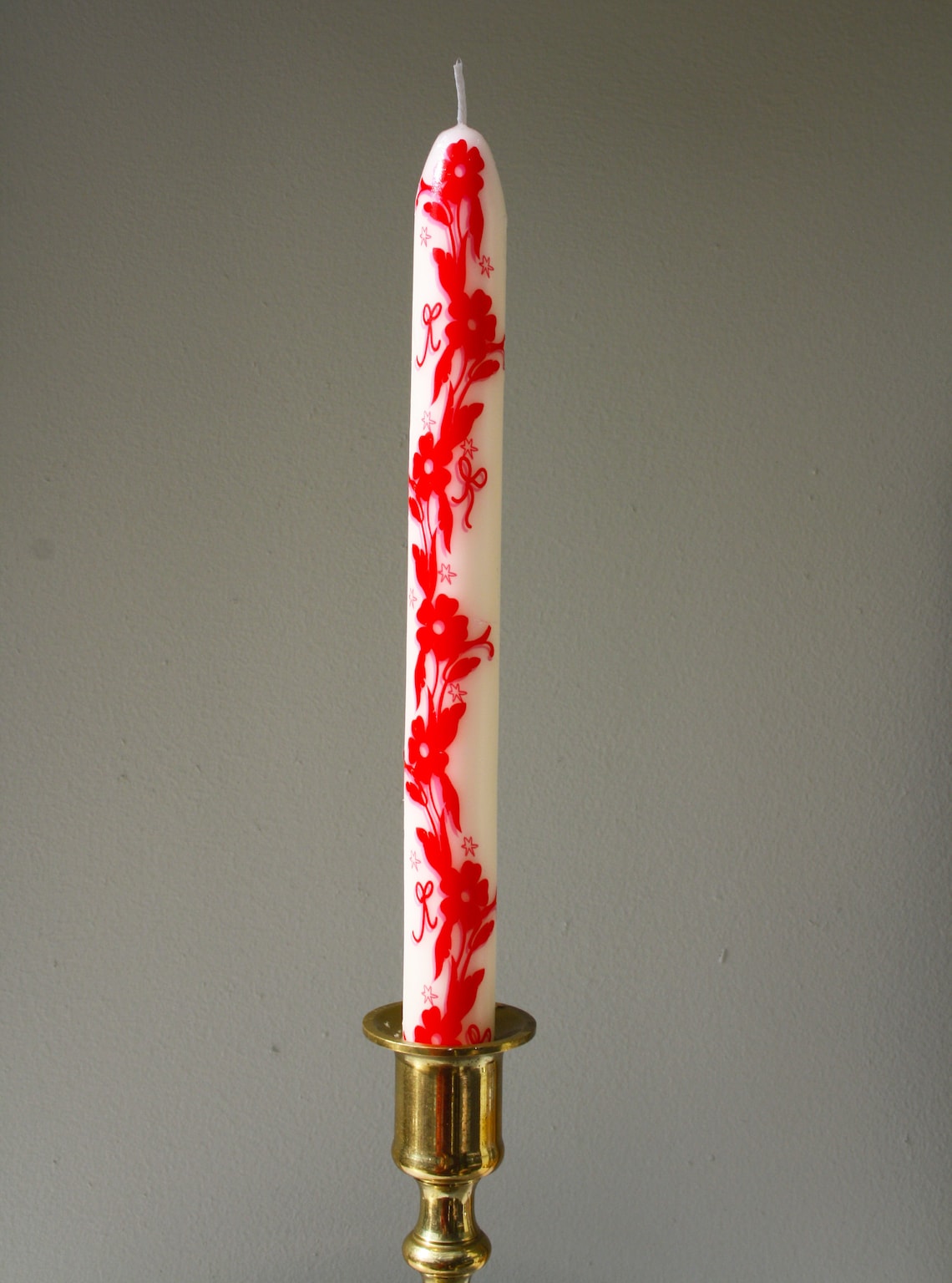 Floral Taper candle flowery candle flower candle dinner Etsy