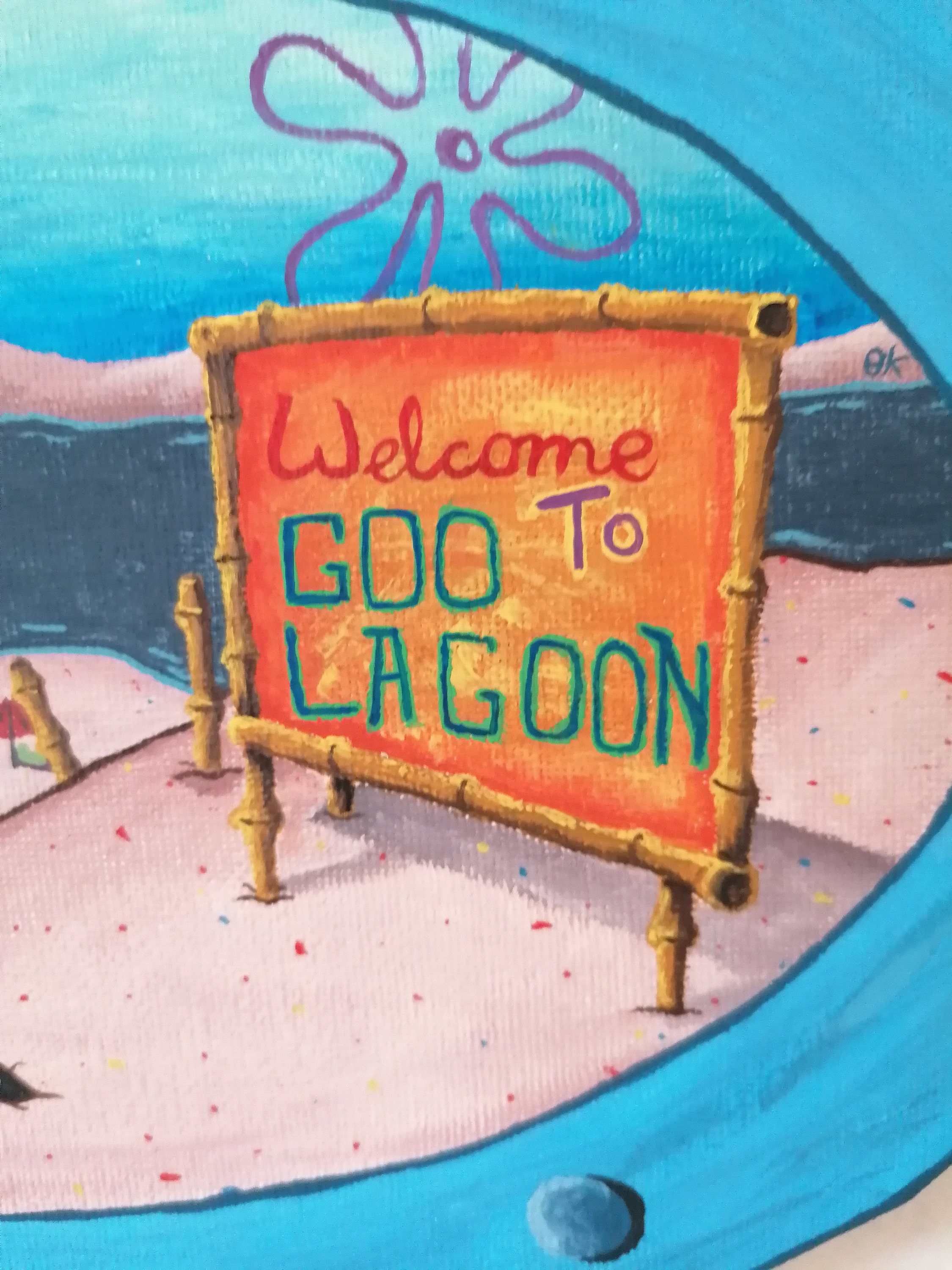 Spongebob Quadrathose Fenster Acrylmalerei Etsy