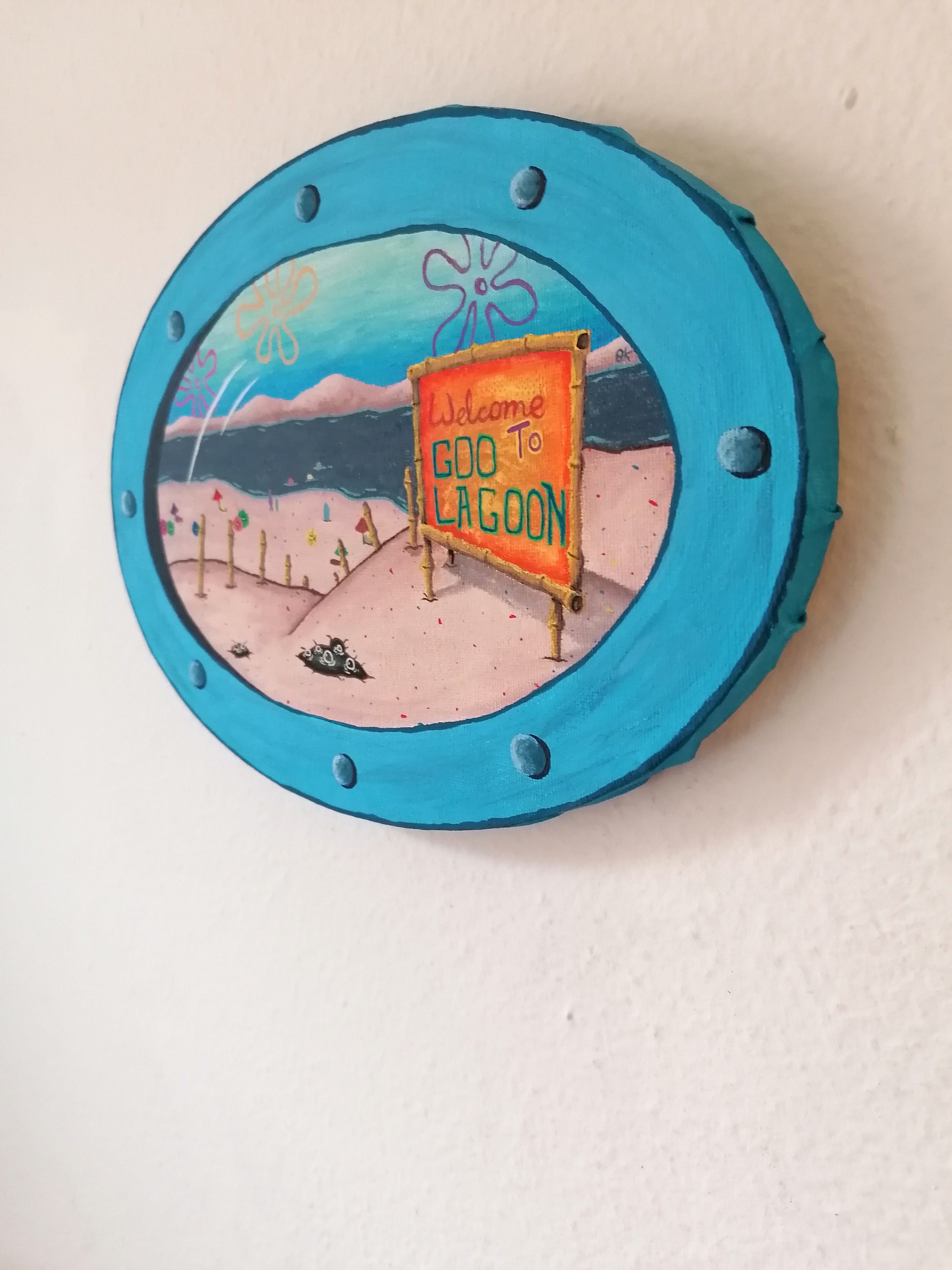 Spongebob Quadrathose Fenster Acrylmalerei Etsy