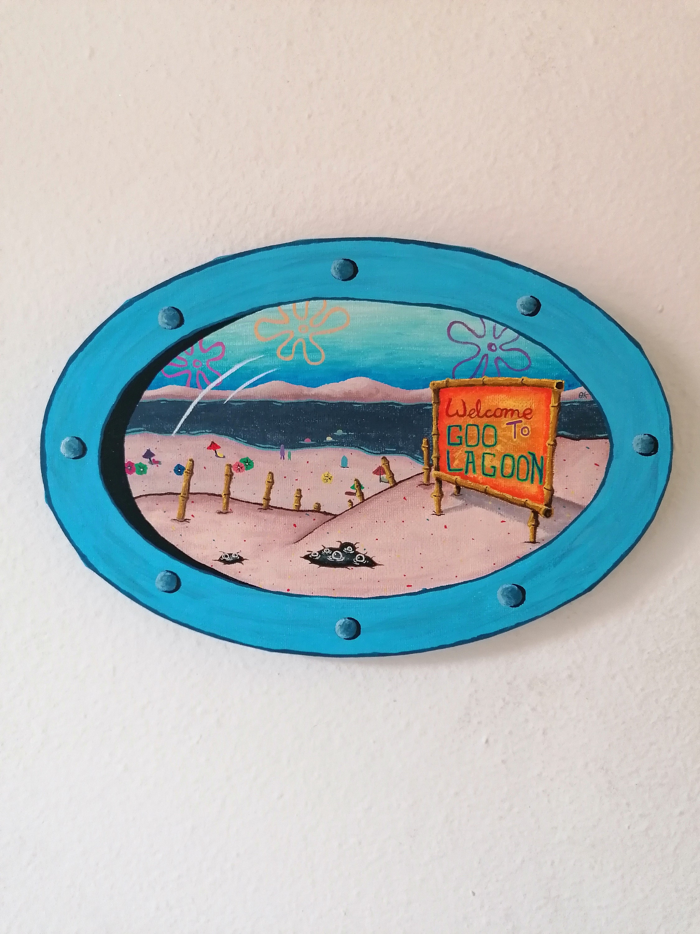 Spongebob Quadrathose Fenster Acrylmalerei Etsy
