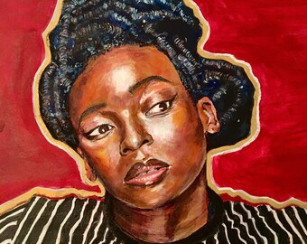 Little Simz portrait painting