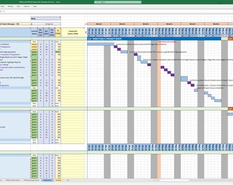 FREE Upgrades | Project Management Templates | Waterfall Project Planner, Plan Gantt Chart & Resource Cost Tracker | MS Microsoft Excel (x2)